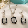 black n white crystal stone jewellery set