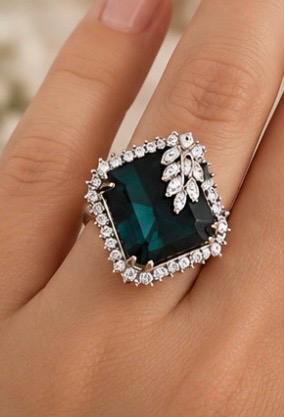 Emerald Green Cocktail Ring