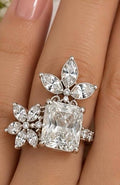 white silver crystal stone ring