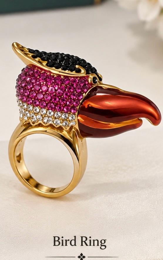 bedazaled bird earing