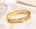 Gold Monogram Double Bangle