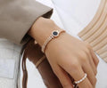 Rose Gold Roman Numeral Crystal Bangle
