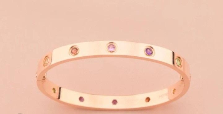 Gold Black Clover Bangle