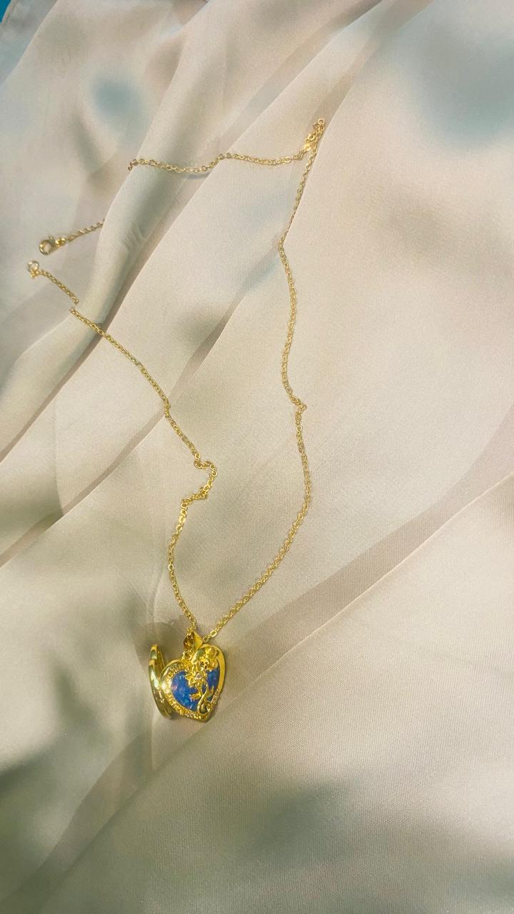 Blue Sunflower Necklace
