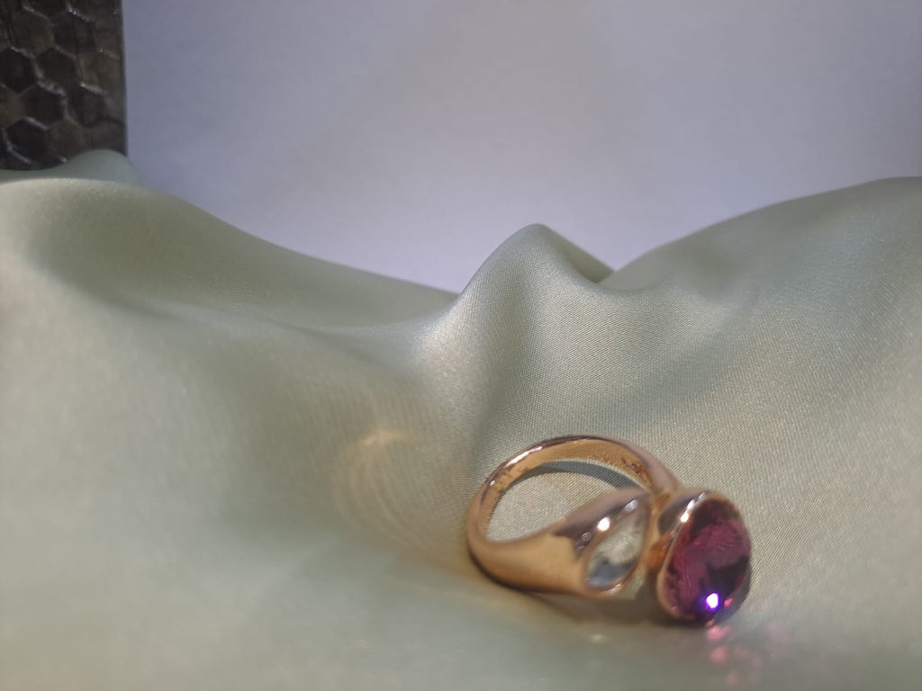 crystal golden  ring